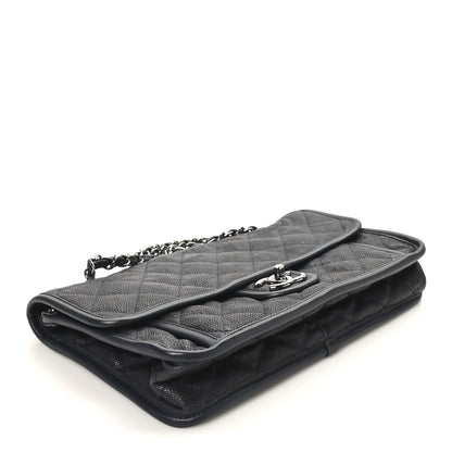 Chanel Caviar Quilted Medium French Riviera Flap Dark Navy Blue 4 of 10