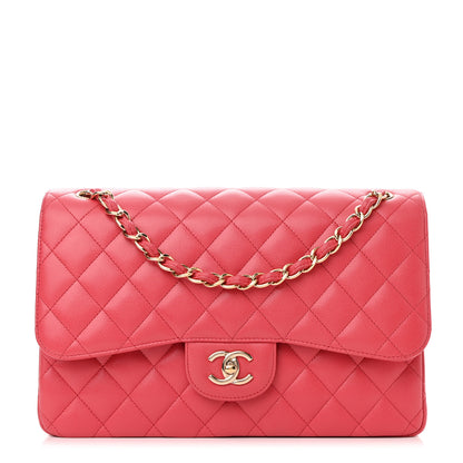 Chanel Caviar Quilted Jumbo Double Flap Dark Pink 1 of 11