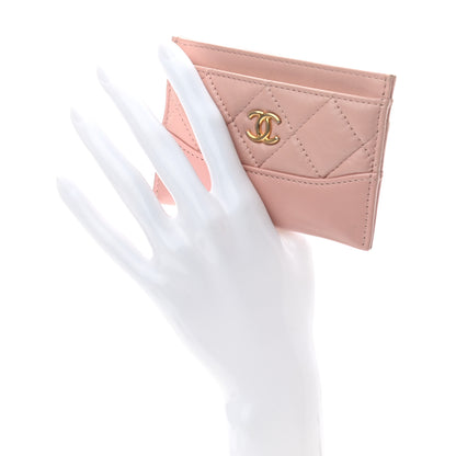 Chanel Aged Calfskin Quilted Gabrielle Card Holder Wallet Light Pink 2 of 8