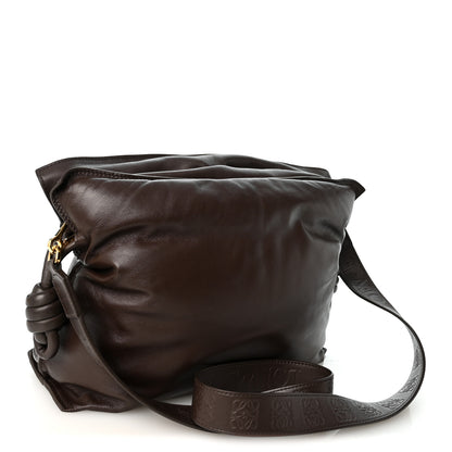Loewe Calfskin Flamenco Puffer Knot Bag Dark Brown 3 of 9