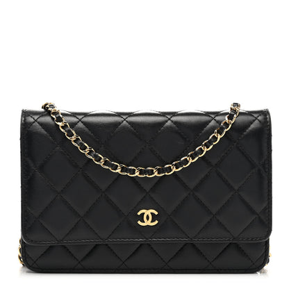 Chanel Lambskin Quilted Wallet On Chain WOC Black 1 of 11