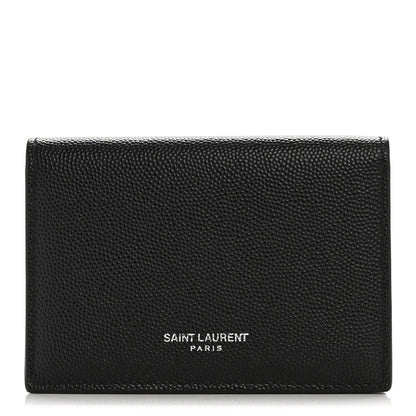 Saint Laurent Grain De Poudre Business Card Case Black 1 of 11