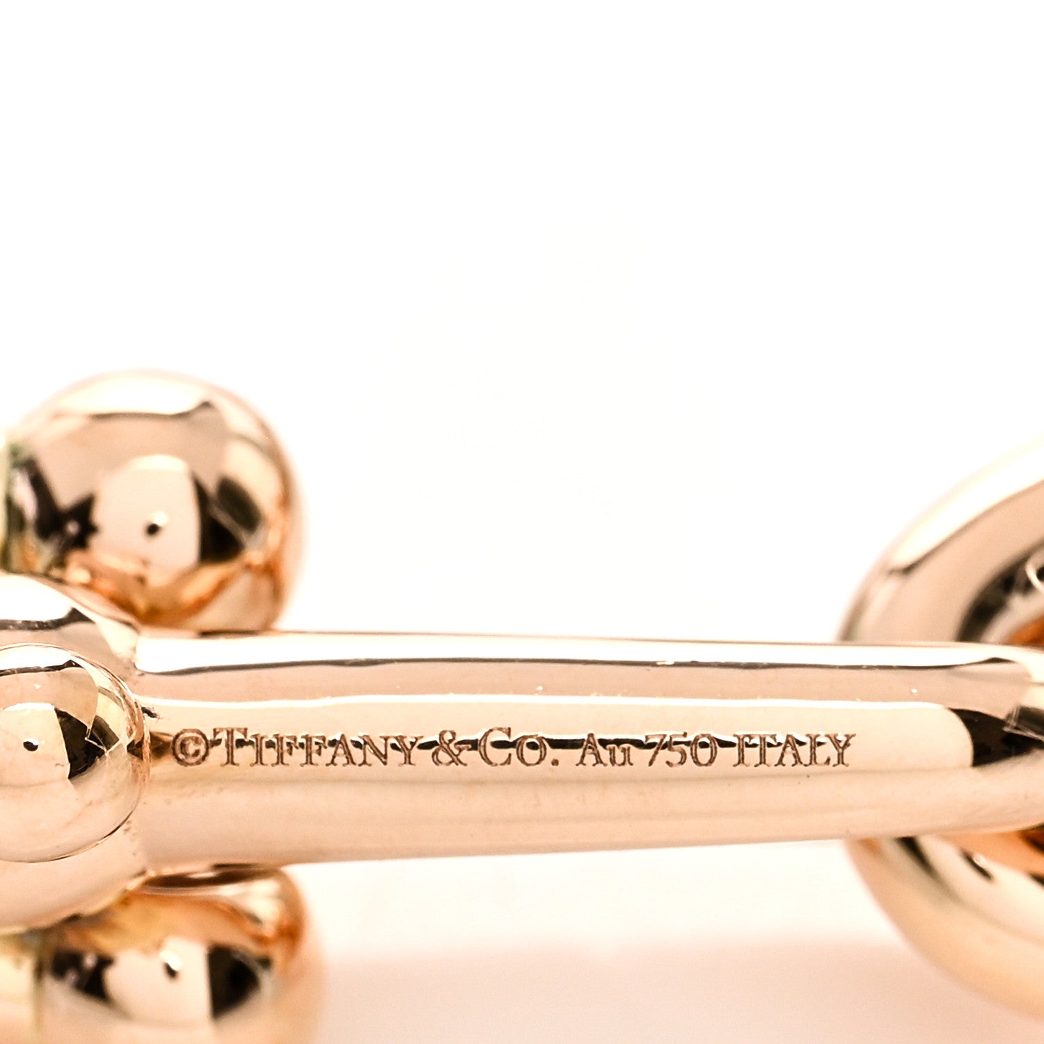Tiffany 18K Rose Gold Diamond Large HardWear Link Bracelet 3 of 3