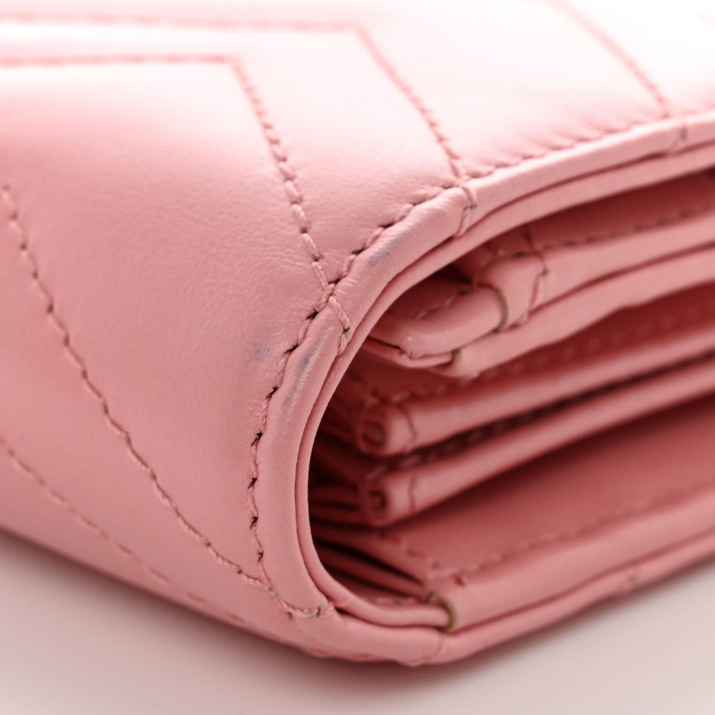 Calfskin Matelasse GG Marmont Continental Wallet Wild Rose