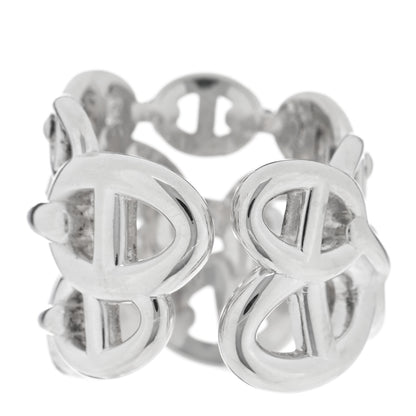 Hermes Sterling Silver GM Chaine d'Ancre Enchainee Band Ring 52 6 3 of 5