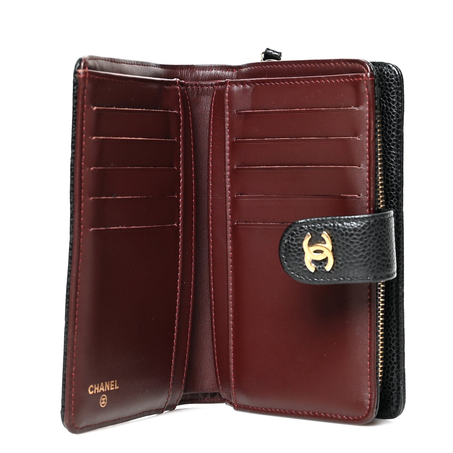 Caviar Quilted CC French Wallet Black