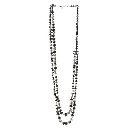 Chanel Ruthenium Resin Bead CC Long Necklace Dark Grey 3 of 7