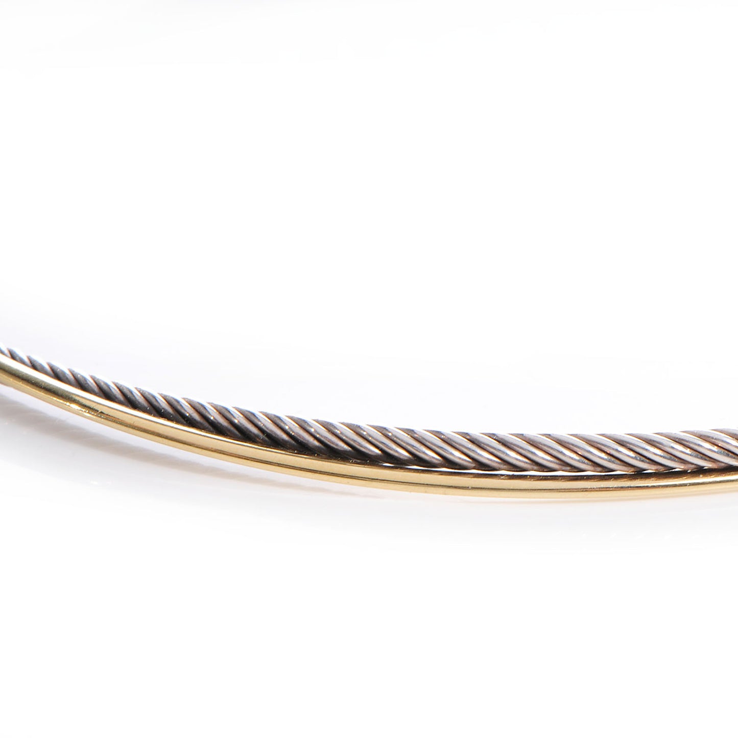 Sterling Silver 18K Yellow Gold Crossover Cable Choker Necklace