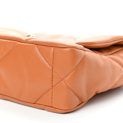 Chanel Lambskin Quilted Medium Chanel 19 Flap Light Brown 9 of 11
