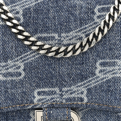 Balenciaga Denim BB Monogram Hourglass Chain Bag Blue 8 of 10