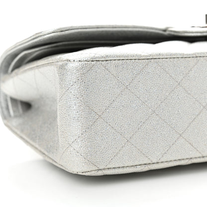 Chanel Glittered Metallic Caviar Quilted Medium Double Flap Silver 9 of 10