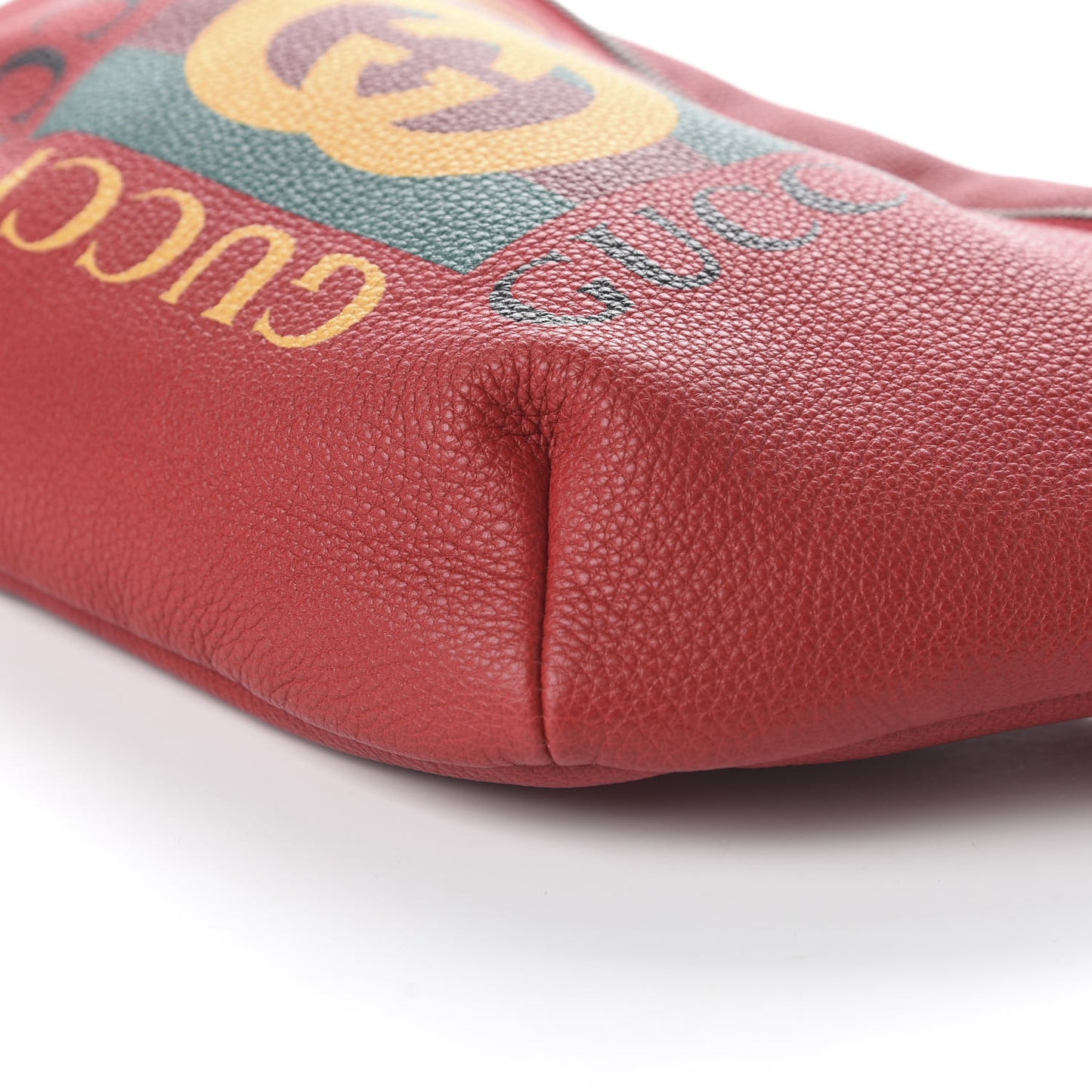 Grained Calfskin Logo Belt Bag Hibiscus Red