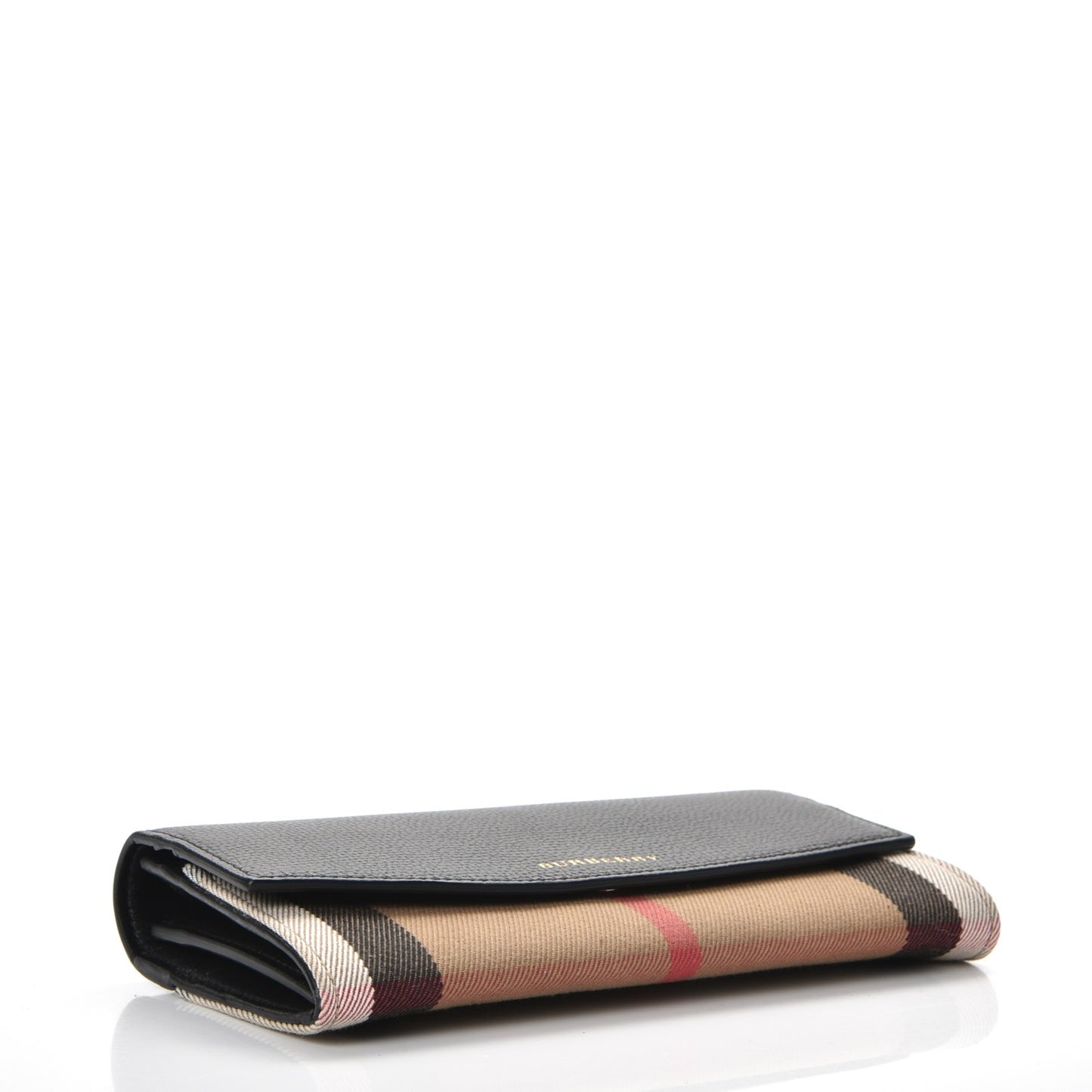 Calfskin House Check Porter Continental Wallet Black