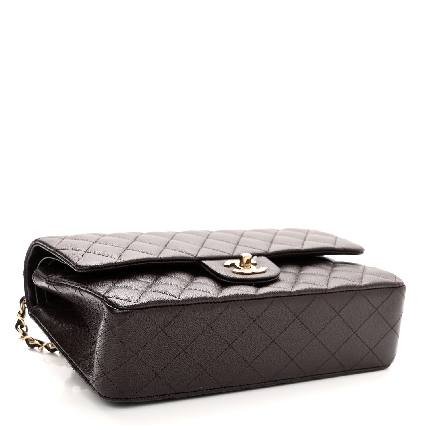 Chanel Caviar Quilted Medium Double Flap Dark Brown 3 of 9
