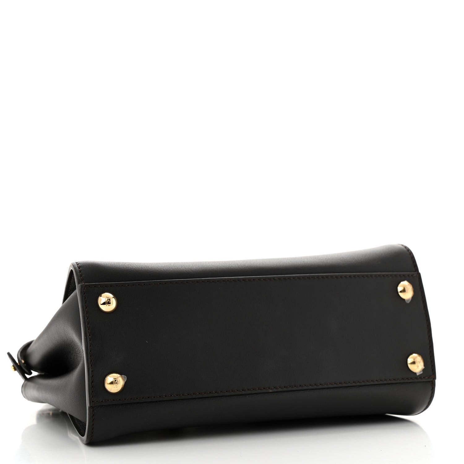 Fendi Vitello Seta Nabuk Pequin Mini Peekaboo Iconic Satchel Ebano Tobacco Moro 4 of 14