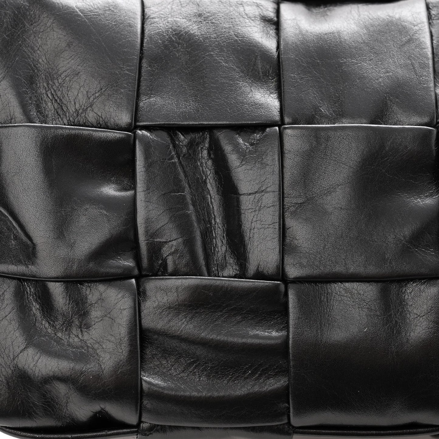 Paper Calfskin Maxi Intreccio Cassette Crossbody Bag Black
