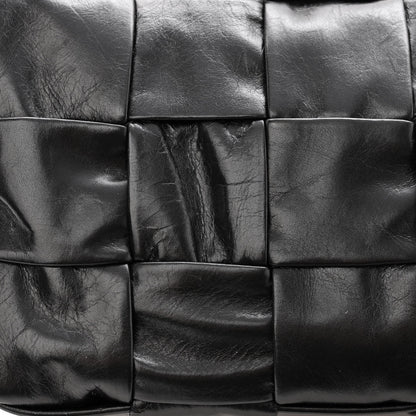 Bottega Veneta Paper Calfskin Maxi Intreccio Cassette Crossbody Bag Black 11 of 12