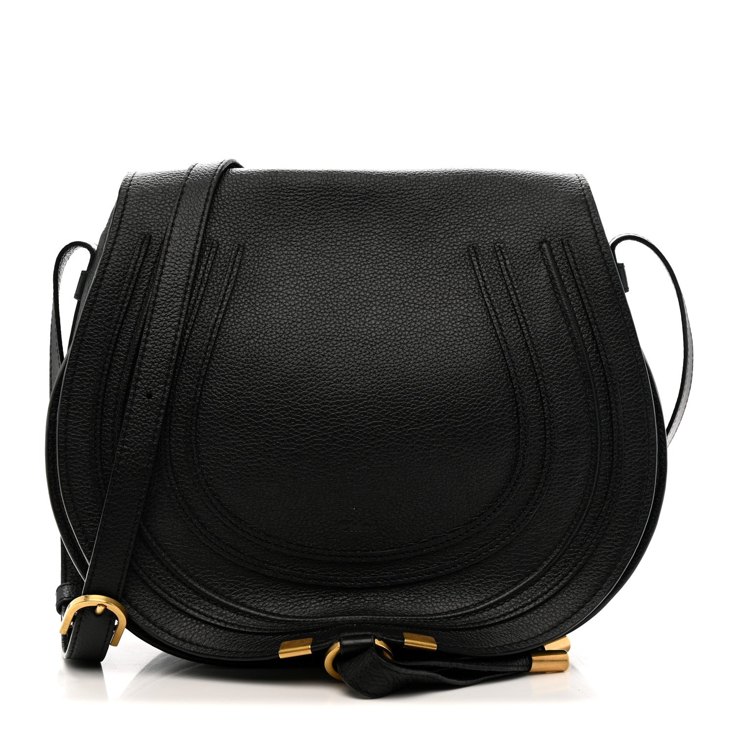 Chloe Calfskin Medium Marcie Round Crossbody Bag Black 1 of 13