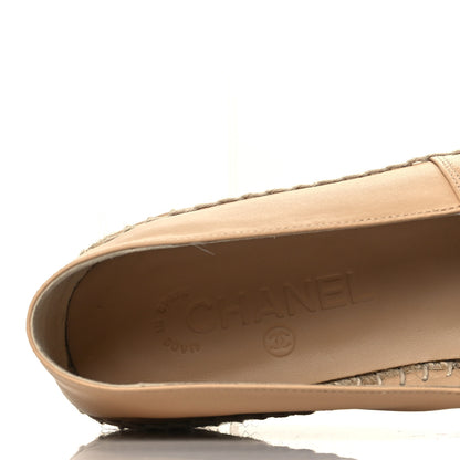 Chanel Lambskin CC Espadrilles 40 Beige Black 7 of 9