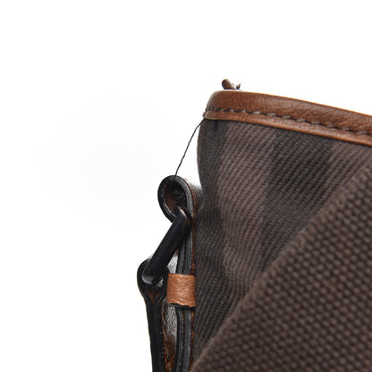 Burberry Overdyed Canvas House Check Flat Crossbody Messenger Bag Dark Brown 11 of 11