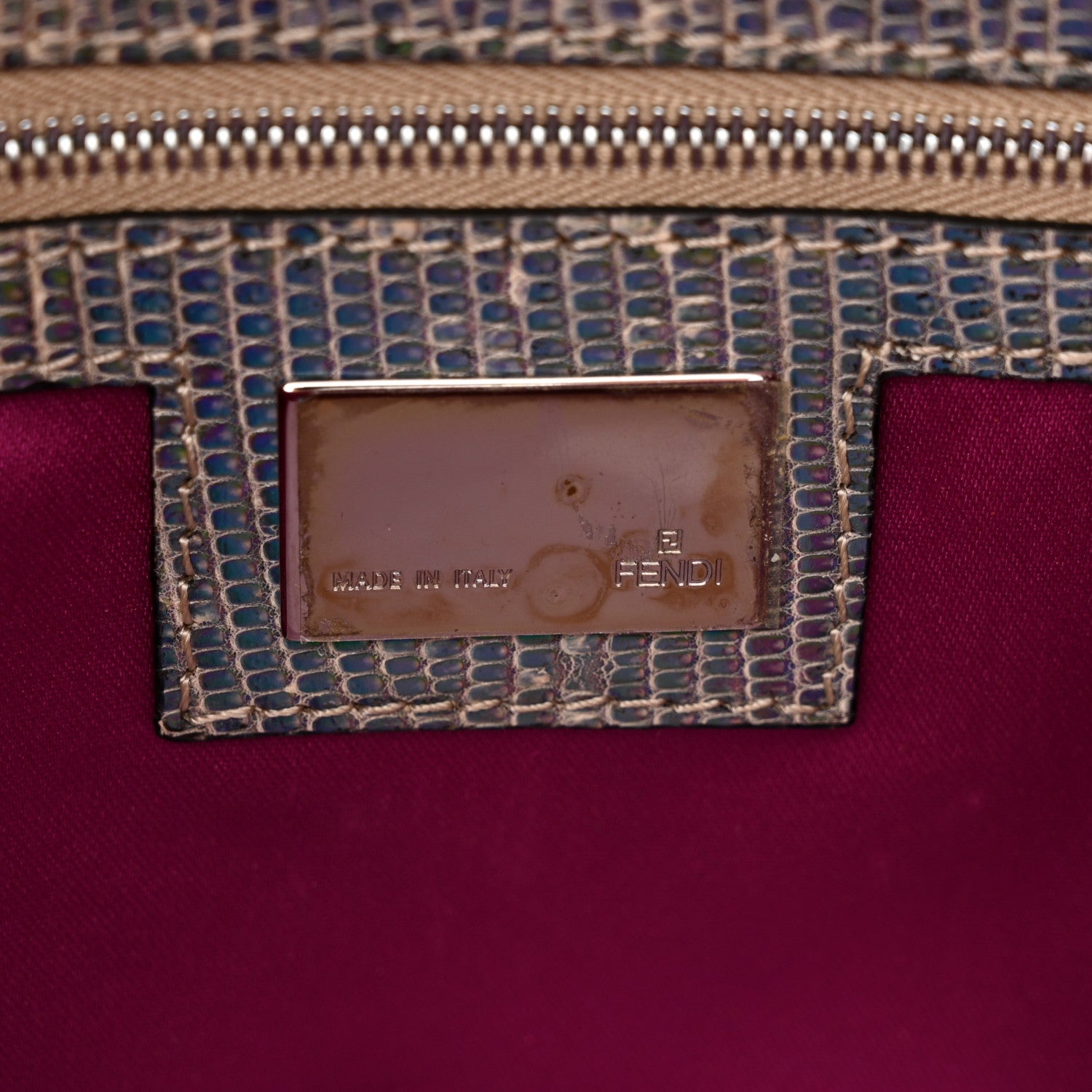 Fendi Lizard Beaded Crystal Baguette Multicolor 6 of 10