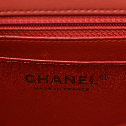 Chanel Lambskin Chevron Quilted Mini Square Flap Rosewood 6 of 10