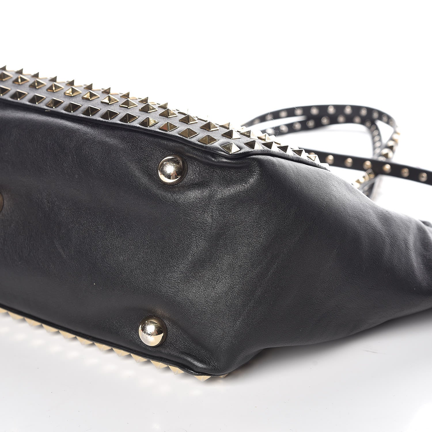 Valentino Garavani Vitello Medium Rockstud All Over Tote Black 6 of 8
