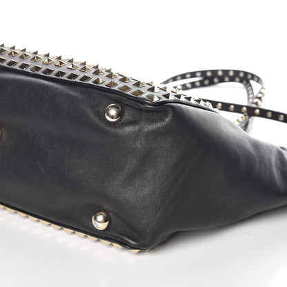 Valentino Garavani Vitello Medium Rockstud All Over Tote Black 6 of 8