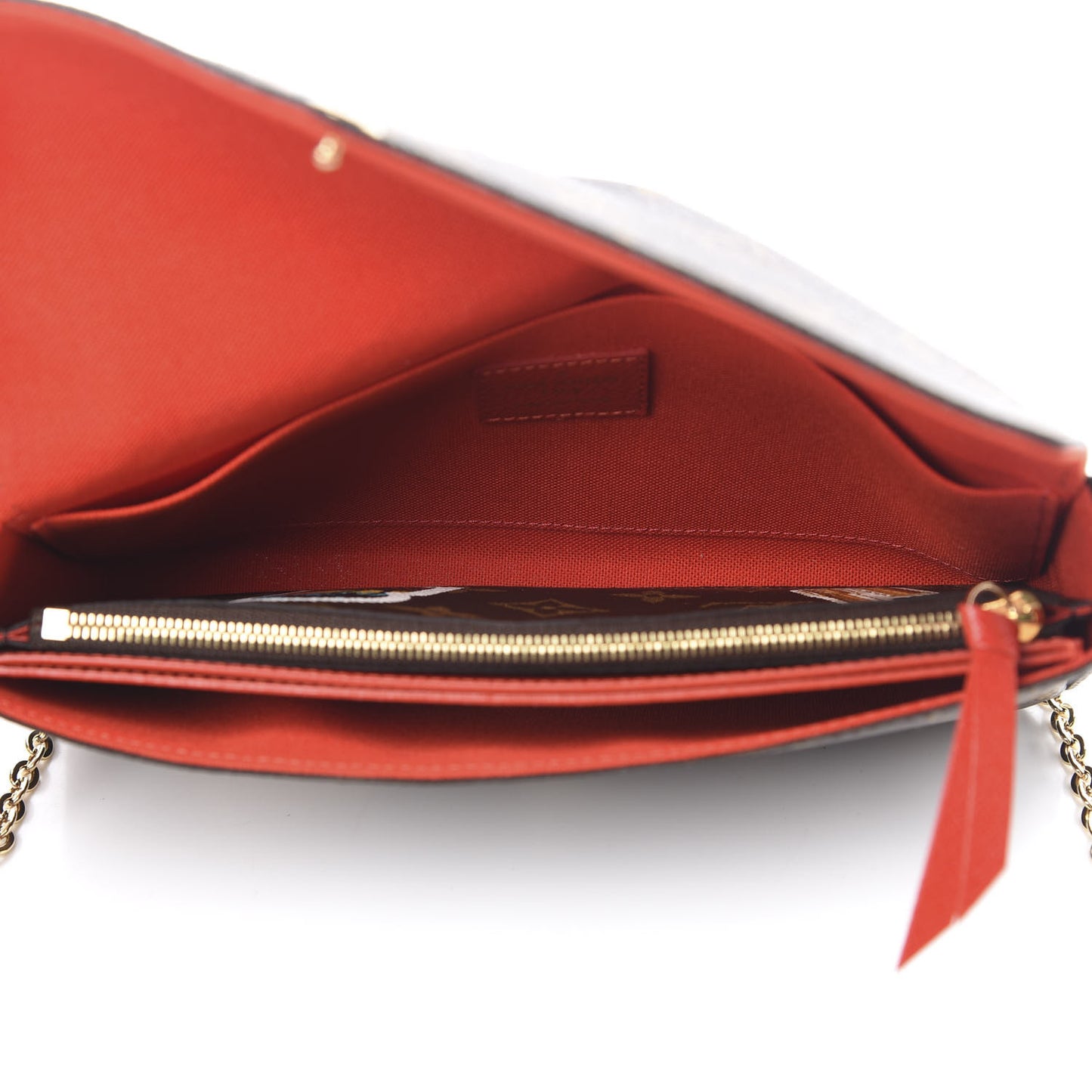 Monogram My LV World Tour Pochette Felicie Chain Wallet Coquelicot
