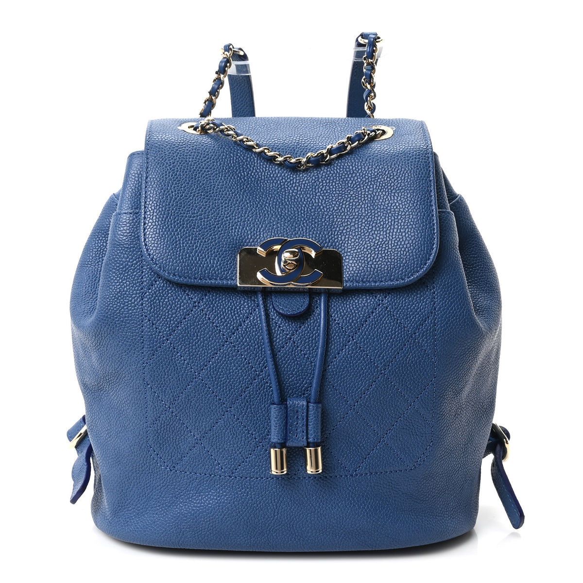 Caviar Quilted Backpack Blue