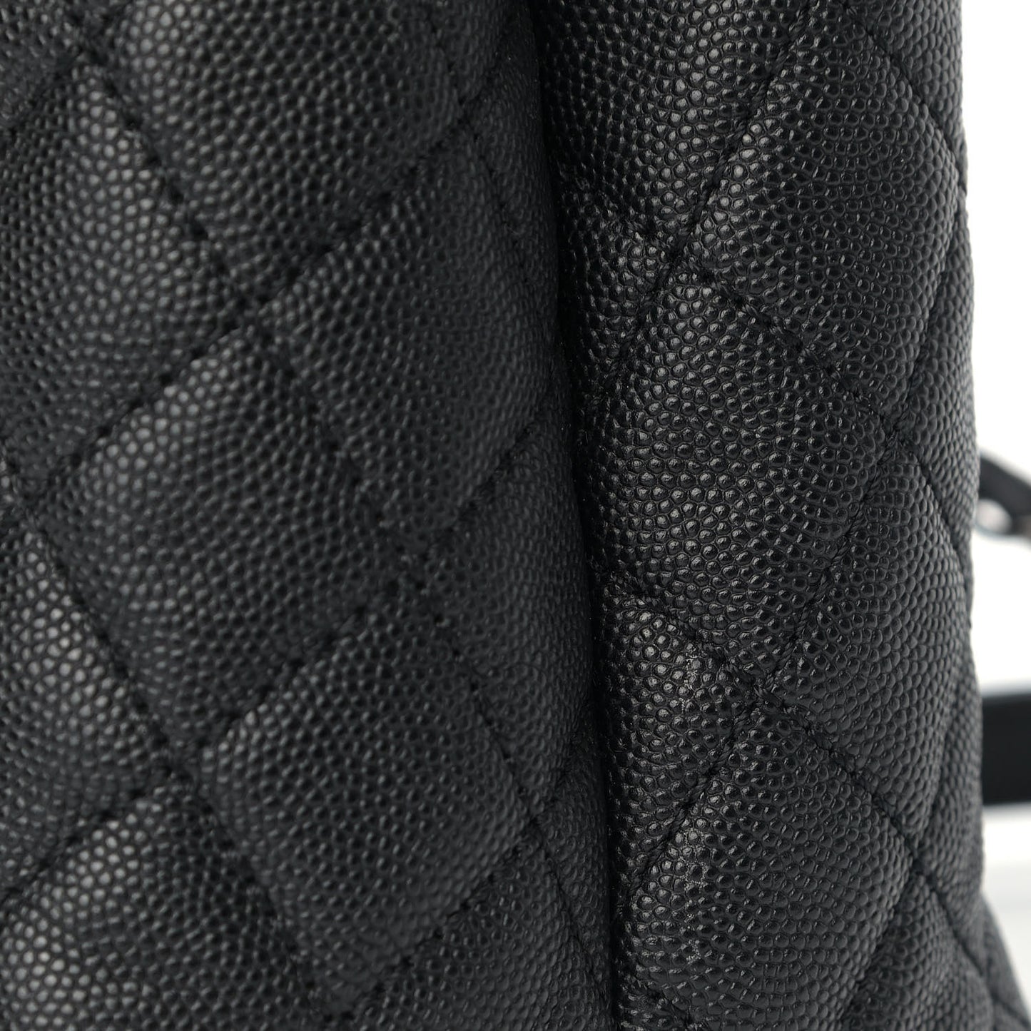 Caviar Lizard Quilted Large Coco Handle Flap Black