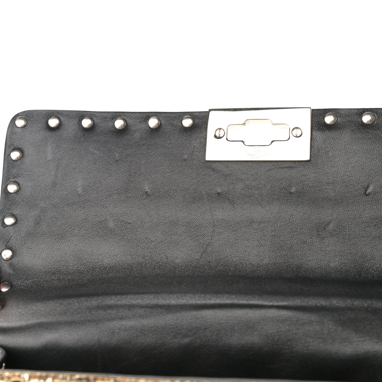 Metallic Wrinkled Lambskin Medium Rockstud Spike Shoulder Bag Mekong