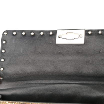 Valentino Garavani Metallic Wrinkled Lambskin Medium Rockstud Spike Shoulder Bag Mekong 12 of 12