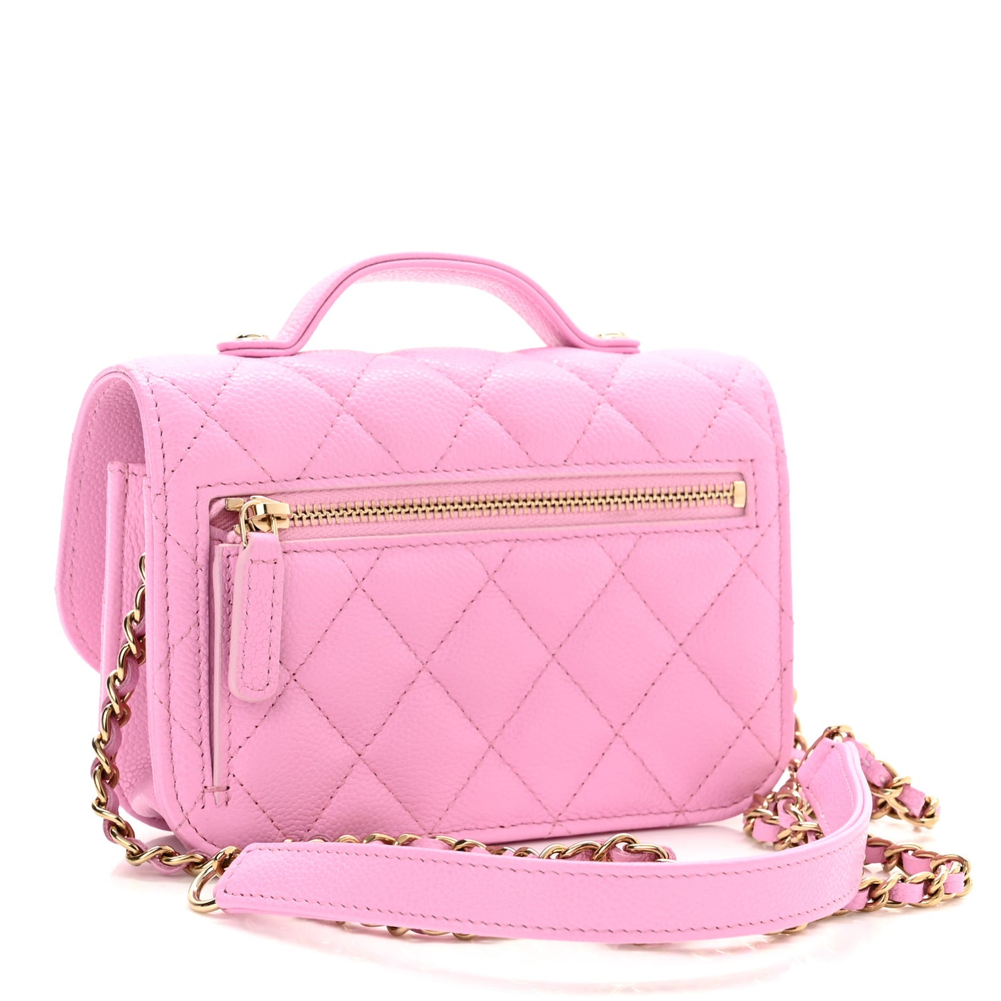 Caviar Quilted Business Affinity Clutch With Chain Flap Lilac