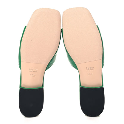 Gucci Nappa Matelasse GG Marmont Flat Slide Sandals 36.5 New Shamarock 6 of 10