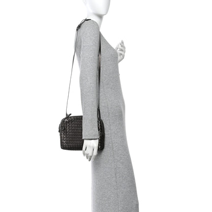 Bottega Veneta Metallic Nappa Intrecciato Nodini Crossbody Messenger Dark Grey 2 of 10