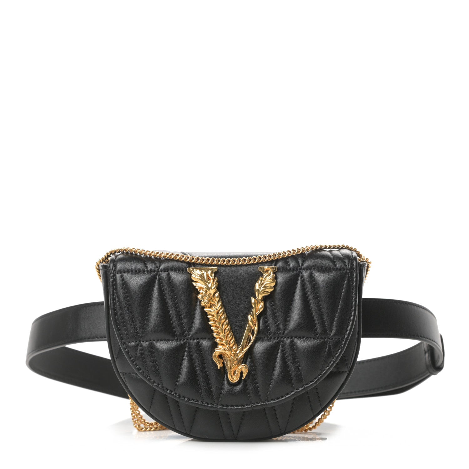 Versace Nappa Quilted Virtus Belt Bag Black 1 of 12