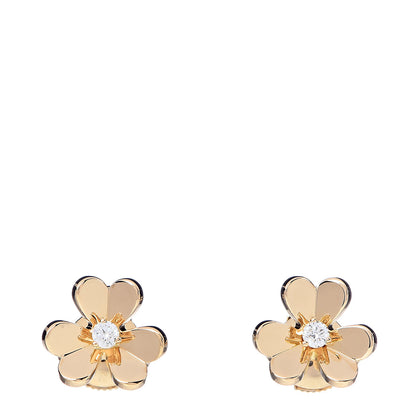 Van Cleef & Arpels 18K Yellow Gold Diamond Mini Frivole Earrings 1 of 4