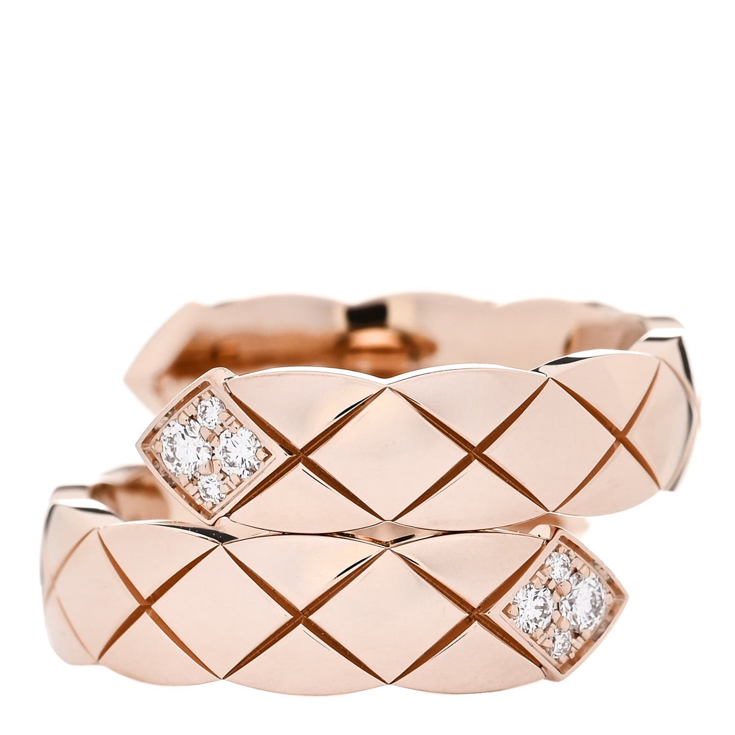18K Beige Gold Diamond Coco Crush Toi Et Moi Ring 53 6.5