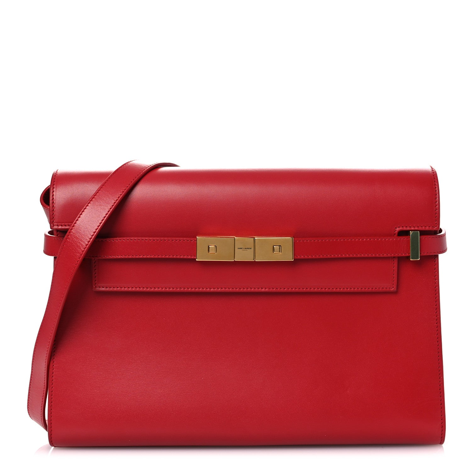 Saint Laurent Smooth Calfskin Manhattan Shoulder Bag Rouge Eros 1 of 14