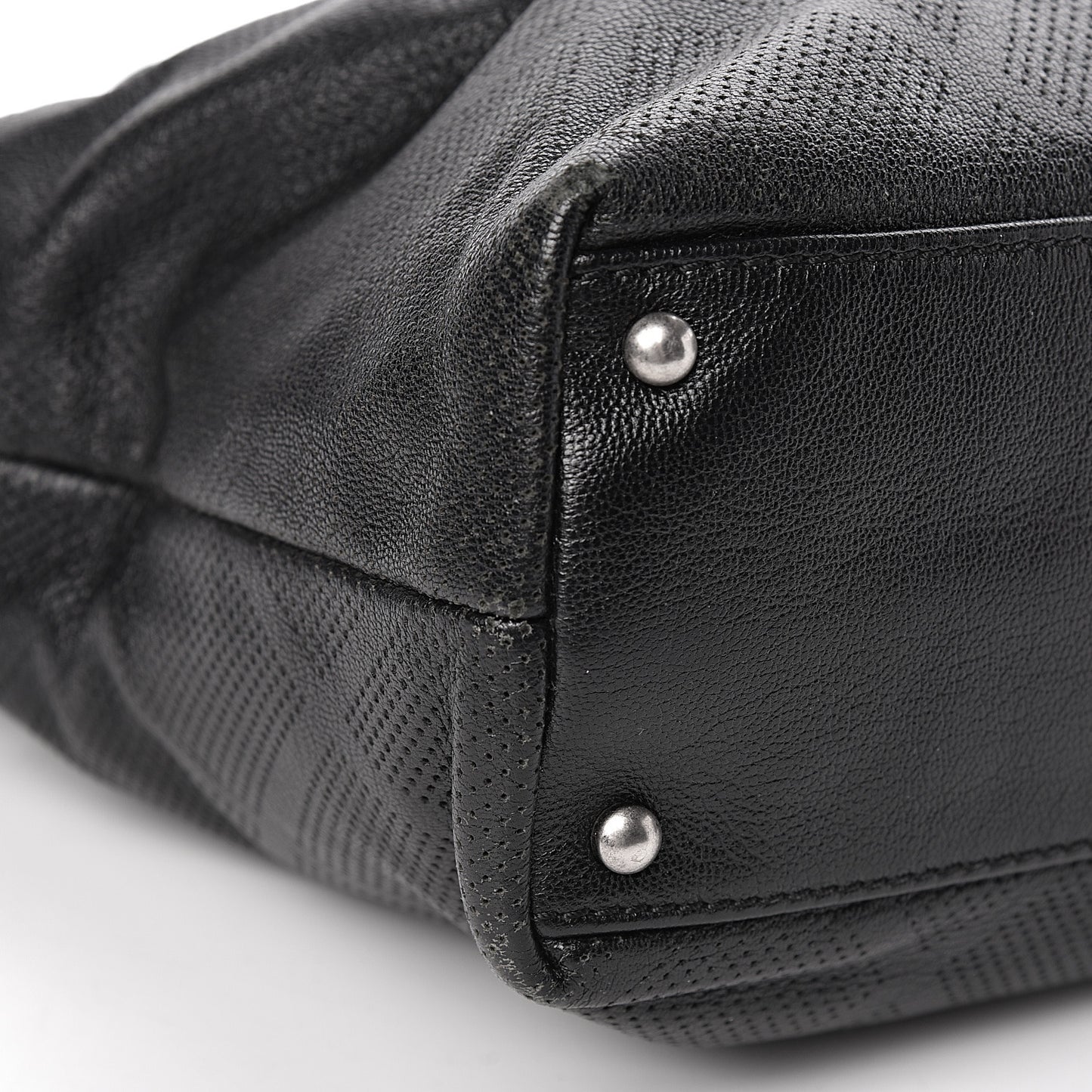 Goatskin Perforated Large CC Tote Black