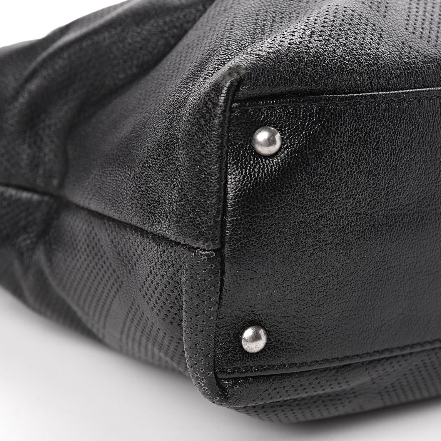 Chanel Goatskin Perforated Large CC Tote Black 12 of 14