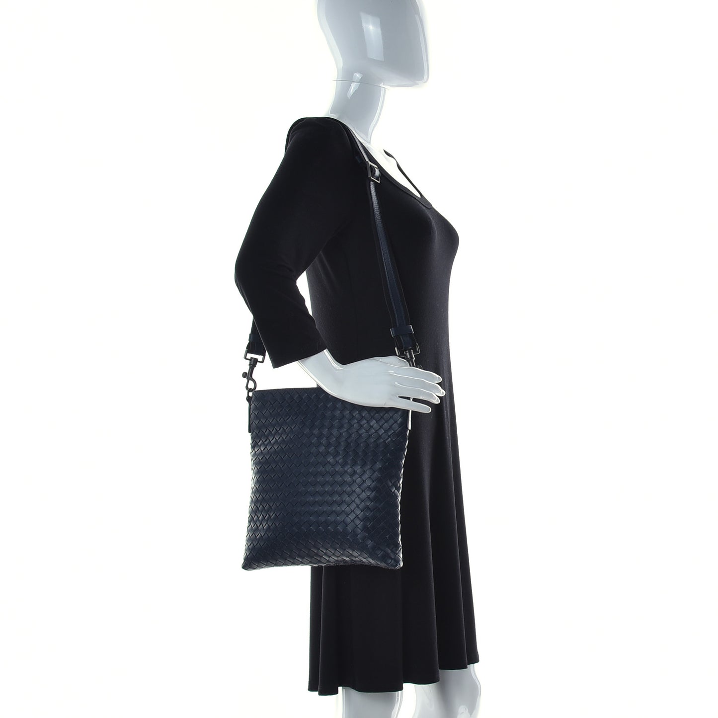Nappa Intrecciato VN Crossbody Messenger Bag Navy