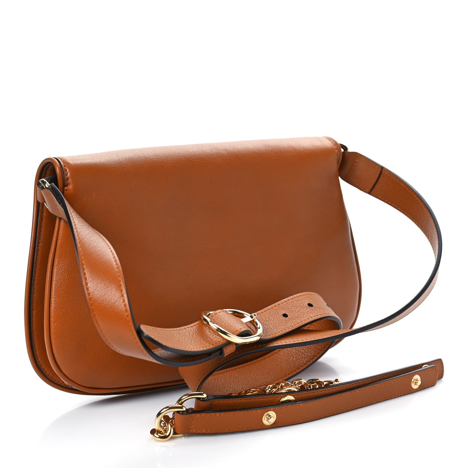 Gucci Roxy Calfskin Blondie Chain Shoulder Flap Bag Blondie Cognac 2 of 7