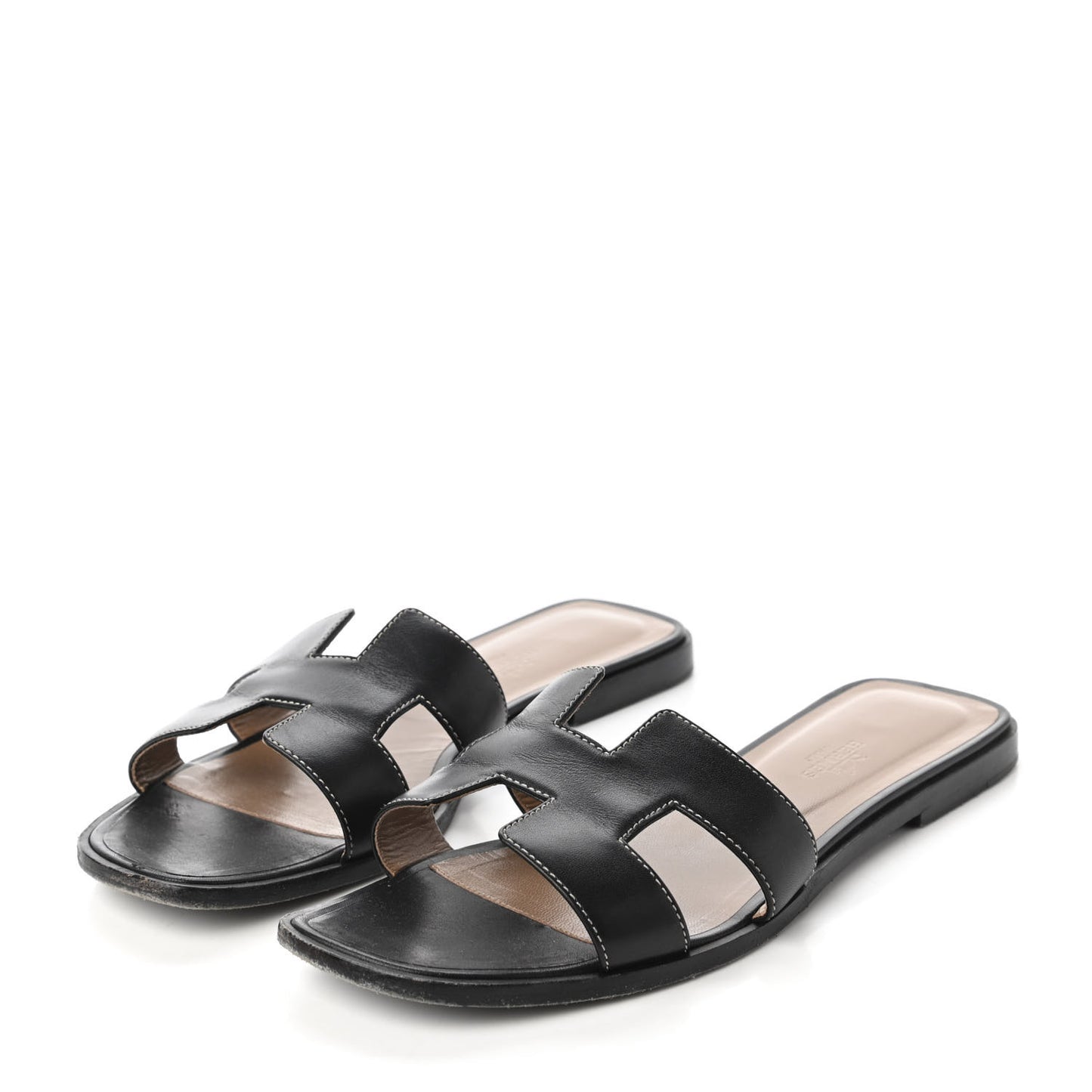 Box Calfskin Oran Sandals 40 Black