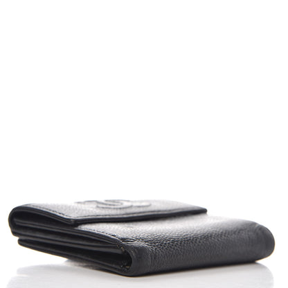 Chanel Caviar Timeless CC Compact French Wallet Black 4 of 15