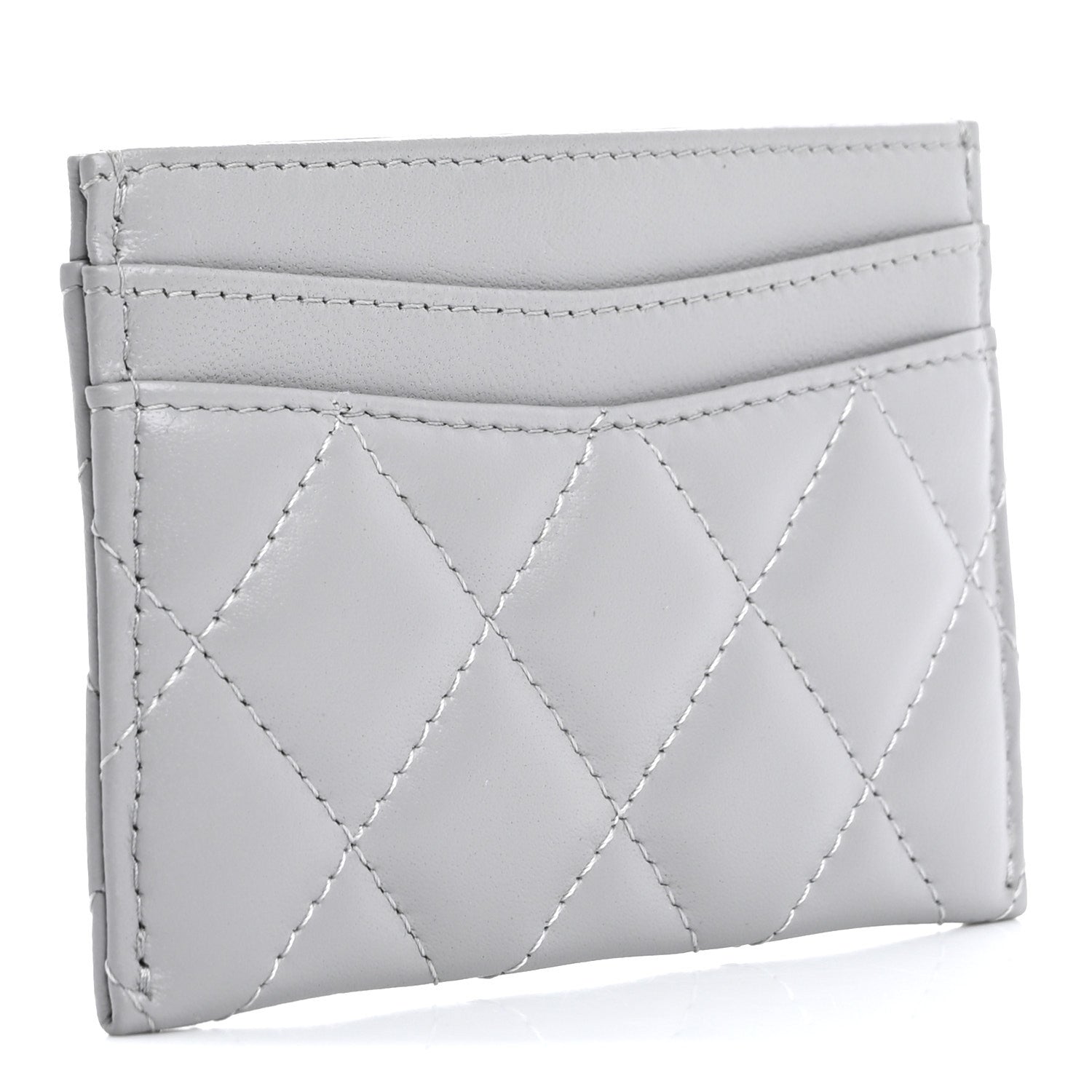 Chanel Lambskin Quilted Card Holder Grey 3 of 11