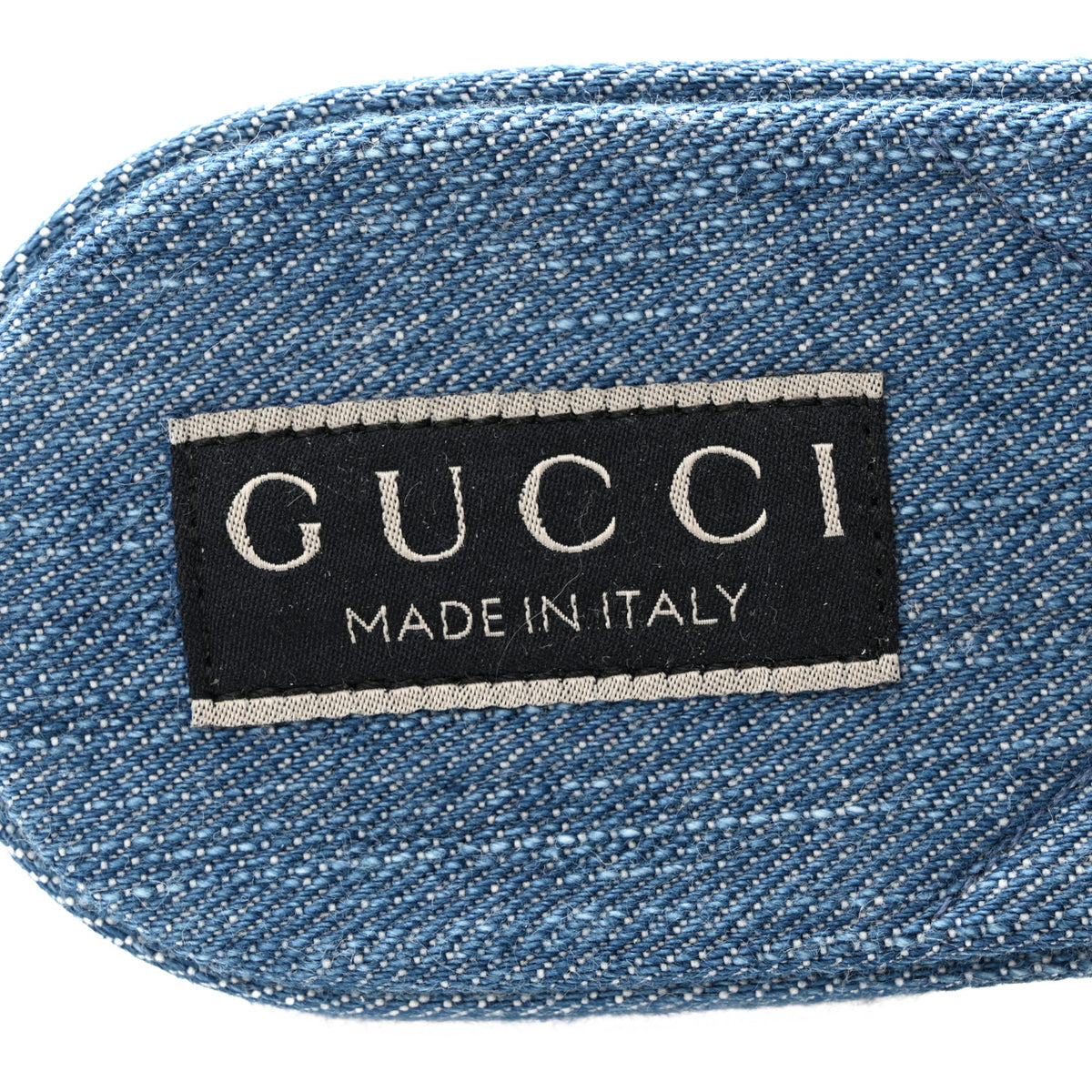 Gucci Plain Spain Denim Logo Slide Sandals 38.5 Light Blue 7 of 9