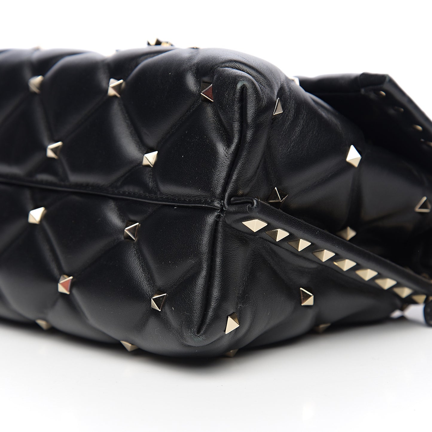 Lambskin VLTN Print Candystud Top Handle Bag Black