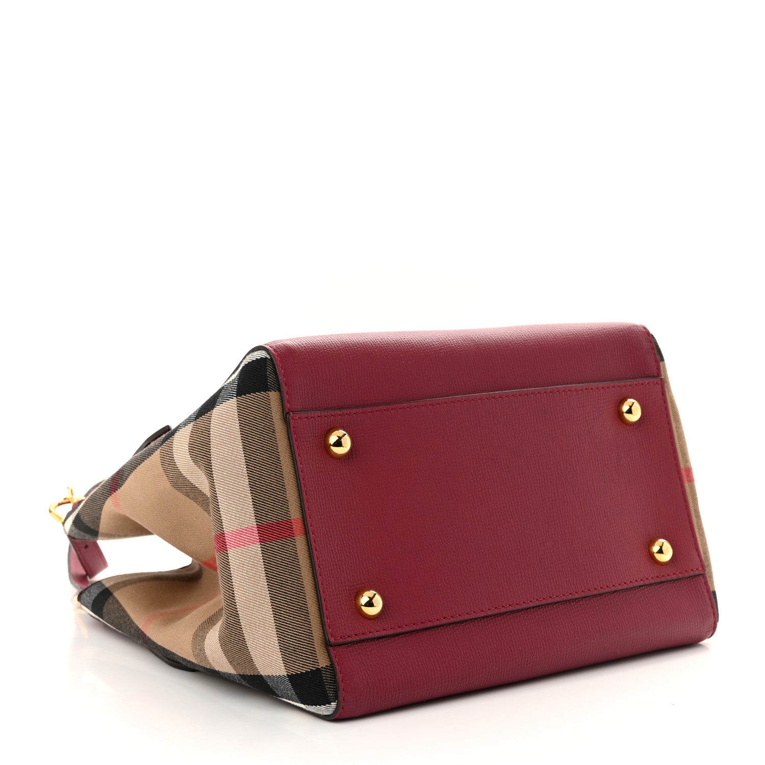 Burberry Grainy Calfskin House Check Small Canterbury Berry Pink 4 of 9